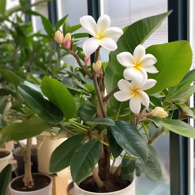 Bakker Frangipanier Plumeria alba pot 14cm fleurs parfumées