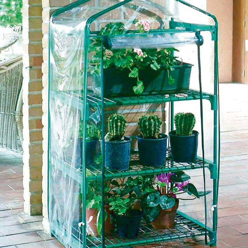 Bakker serre de balcon 3 étagères housse transparente