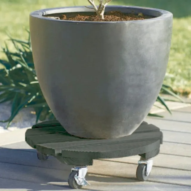 Bakker Support à roulette en bois 30cm porte-pot