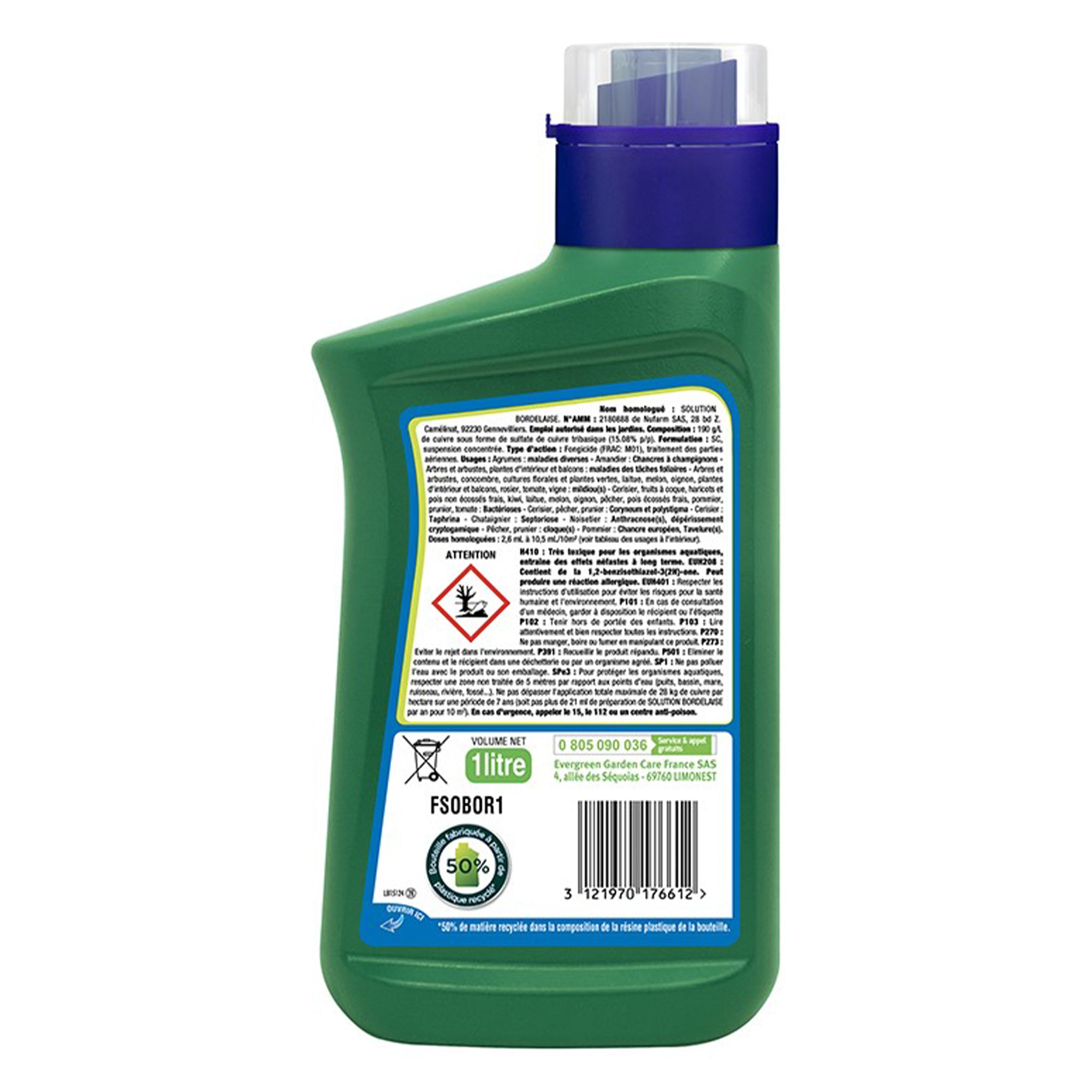 Bakker Fertiligne Solution Bordelaise liquide concentrée 1L anti-mildiou
