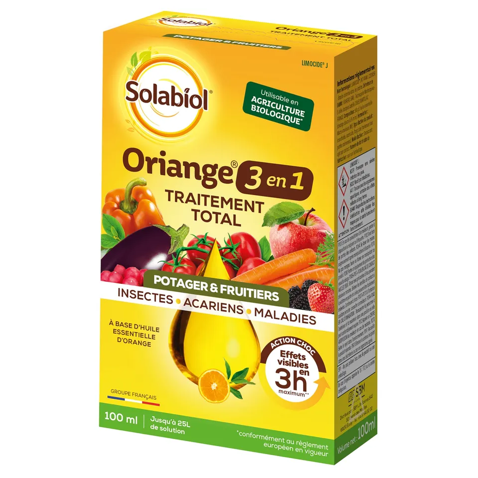 Solabiol Oriange Traitement Total Potagers Fruitiers 100mL 3 en 1
