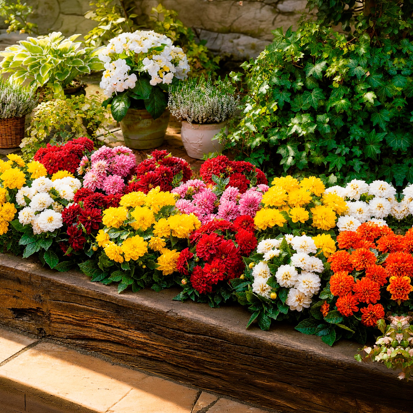 Bakker Dahlia GO GO bulbe 5 bulbes nain mélange couleurs