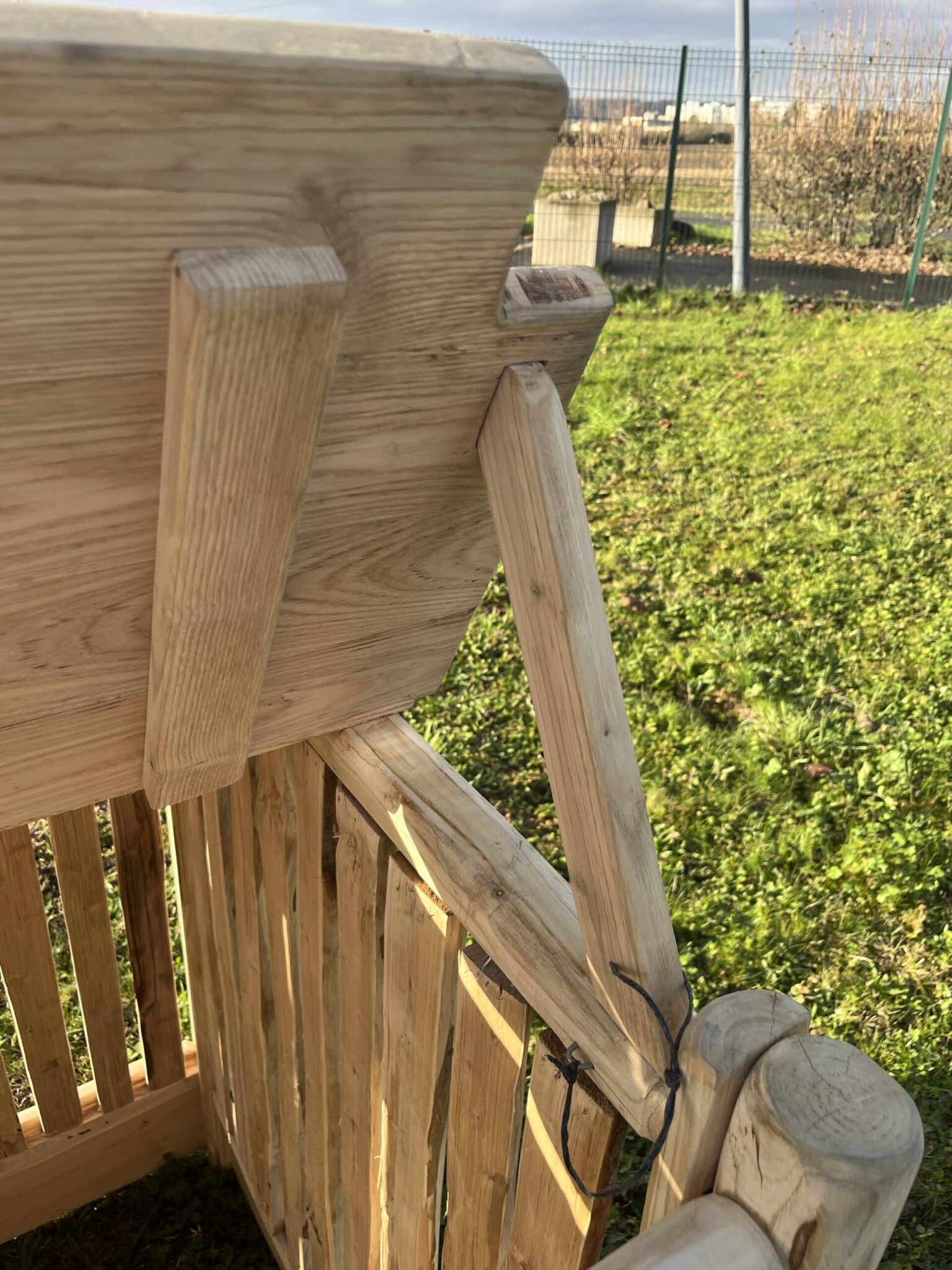 Ets Leneindre Composteur lattes demi-rondes châtaignier 95 cm