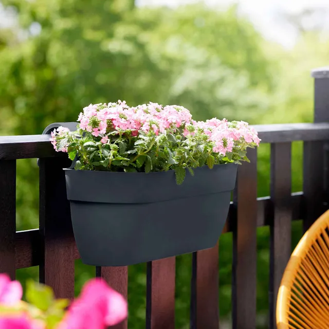Bakker Easy Hanger Living jardinière balcon noir L 36 cm