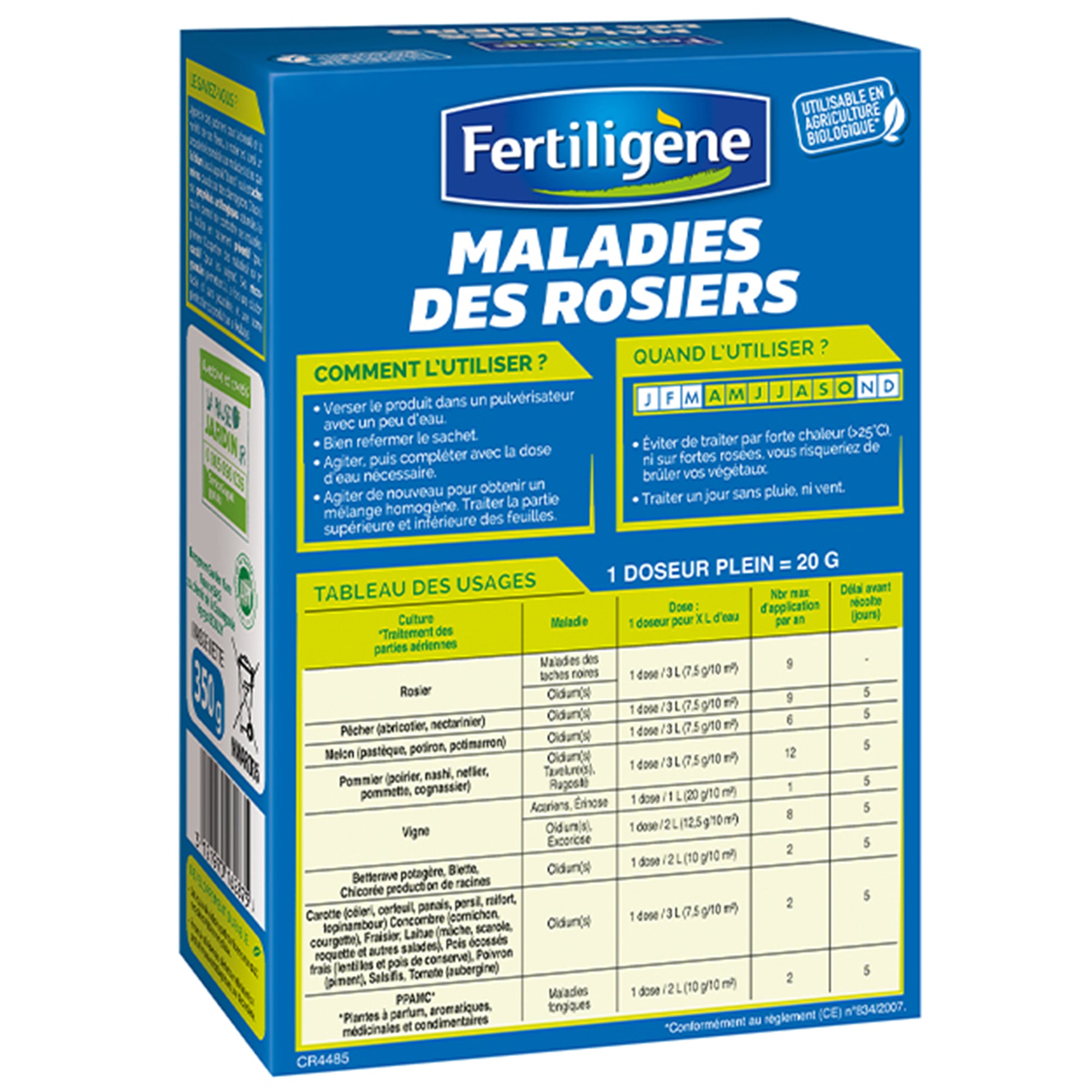 Bakker Fertiligène Maladie Rosiers Traitement 350g La pièce