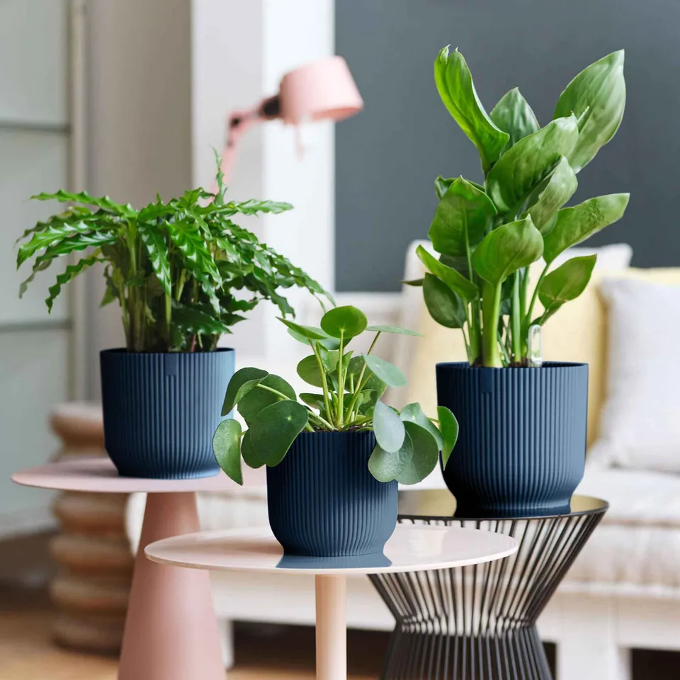 Elho Vibes Fold cache-pot bleu 16cm plastique mat