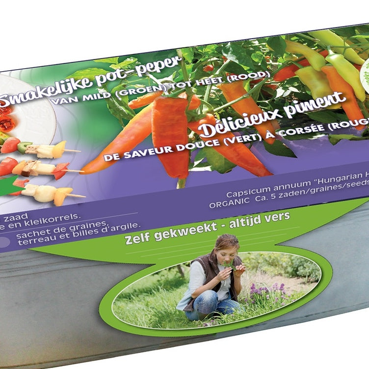 Bakker Piment Hungarian Hot Wax graine bio kit jardinière