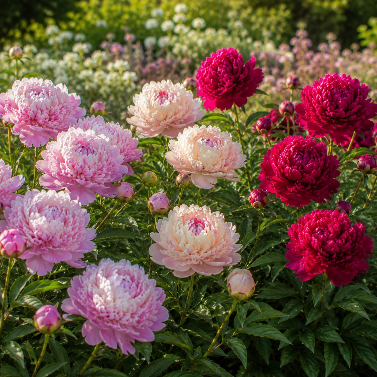 Bakker Trio pivoines roses rouges 3 racines nues parfumées