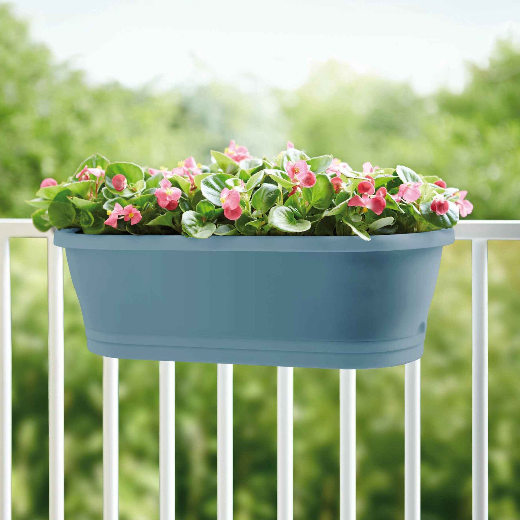 Elho Corsica jardinière balcon bleu 59cm plastique rectangle