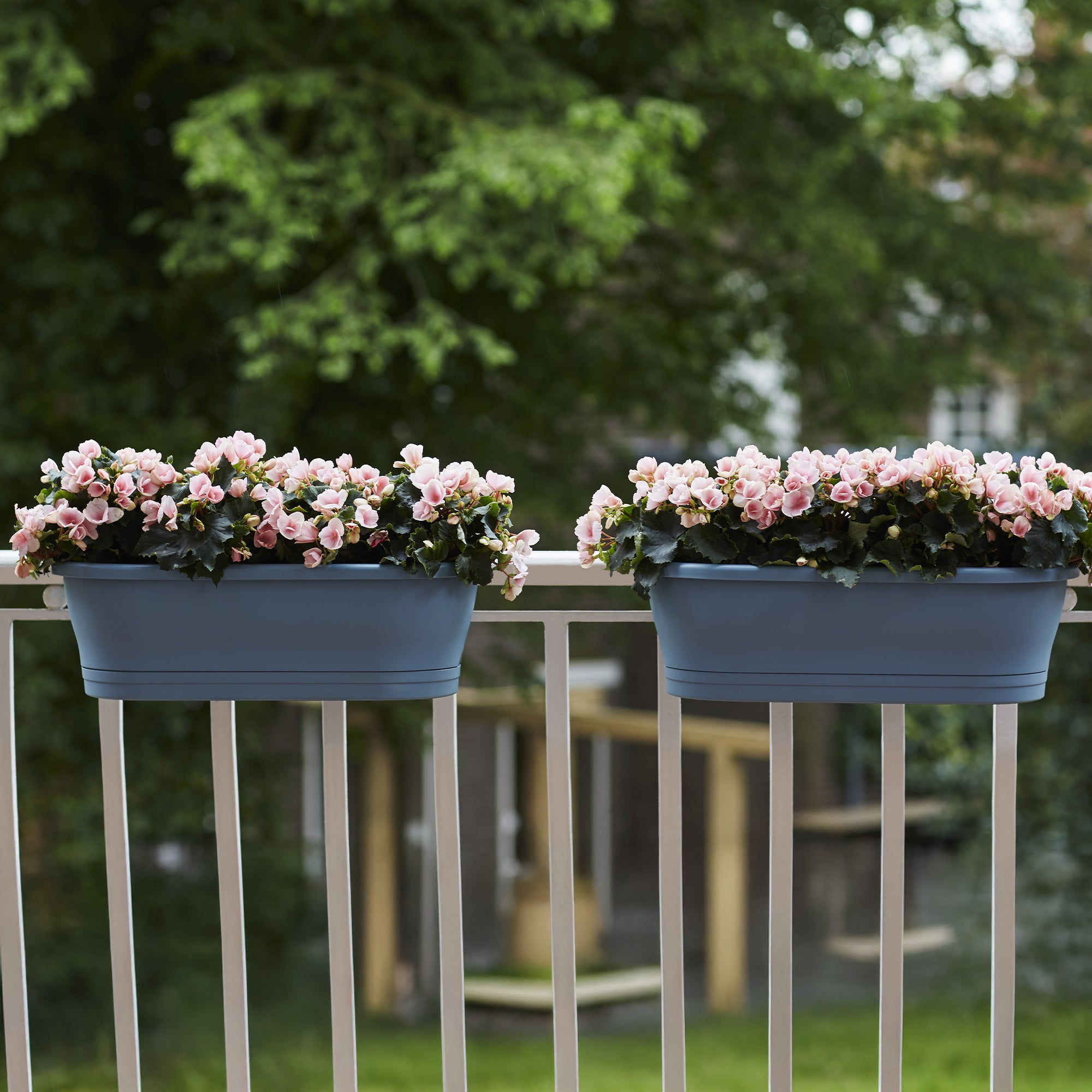 Elho Corsica jardinière balcon bleu 59cm plastique rectangle