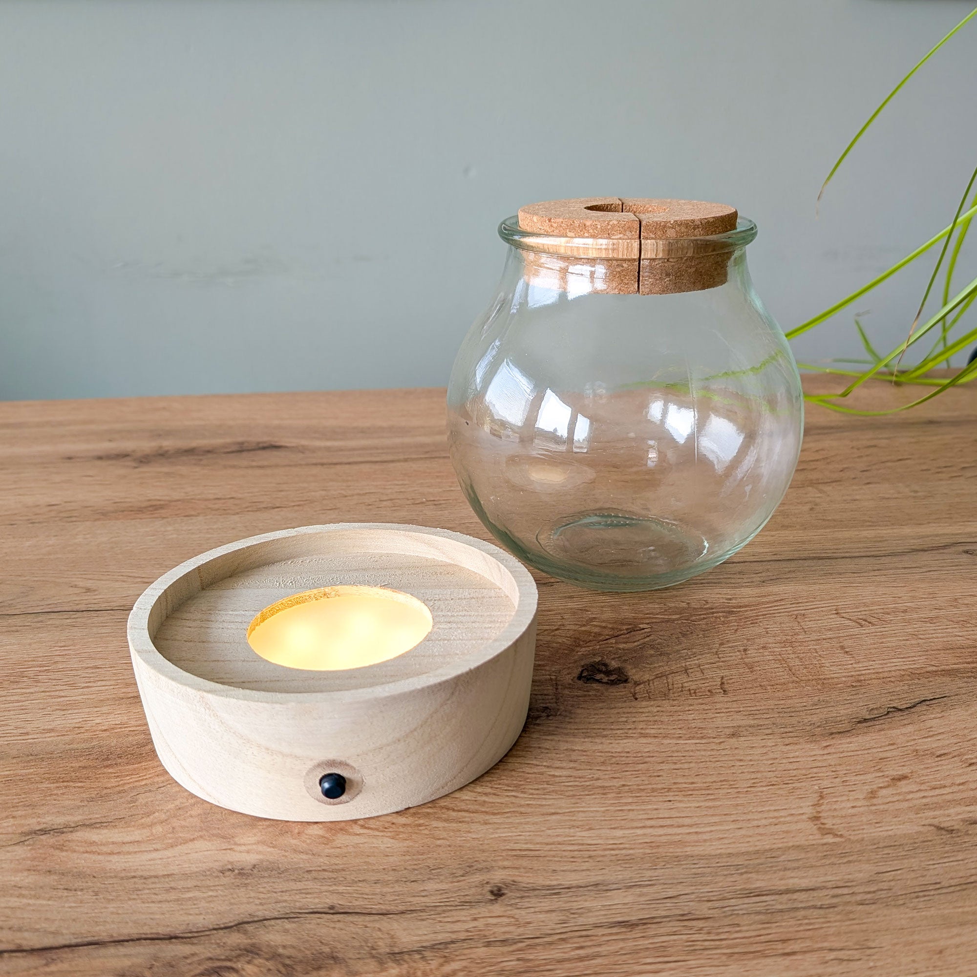 Bakker Vase support bois lumineux LED hydroponie Ø 15 cm