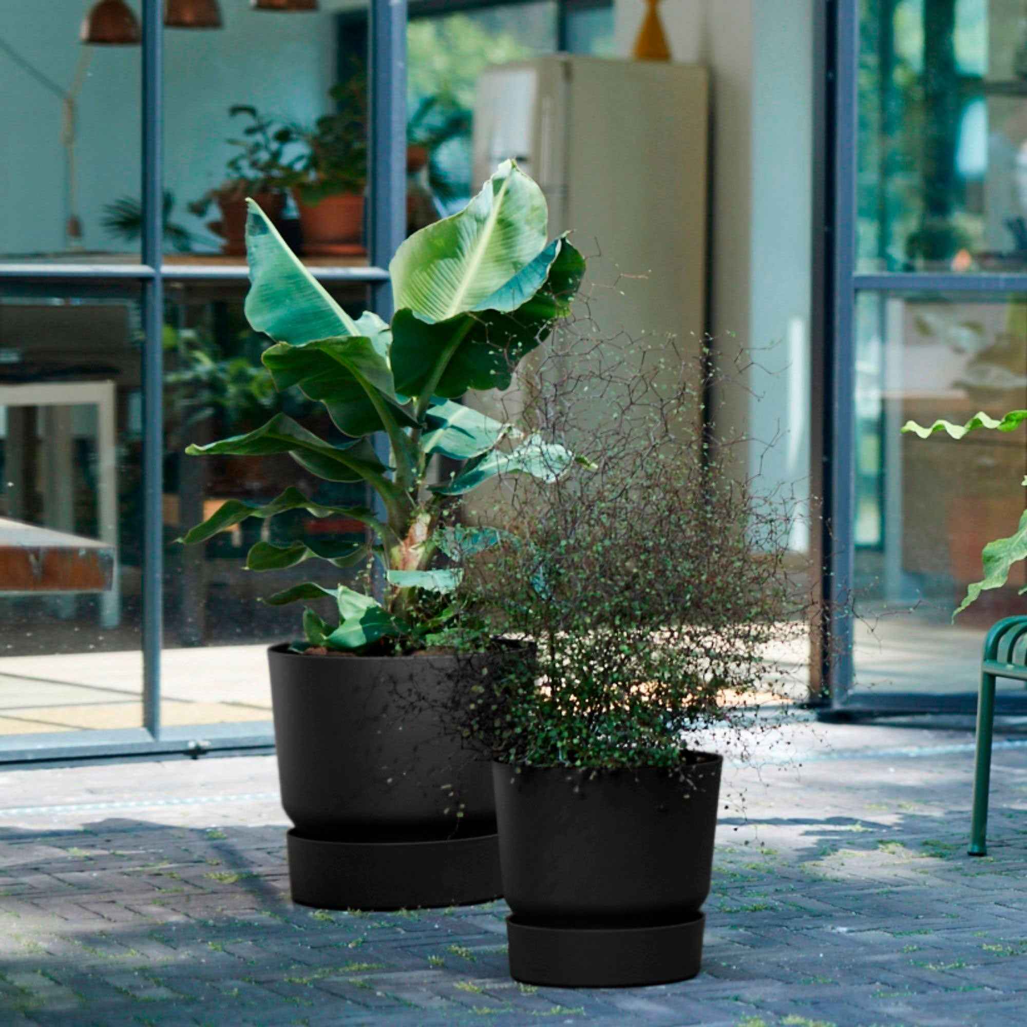 Bakker Greenville Pot Elho Greenville noir 30 cm plastique lisse