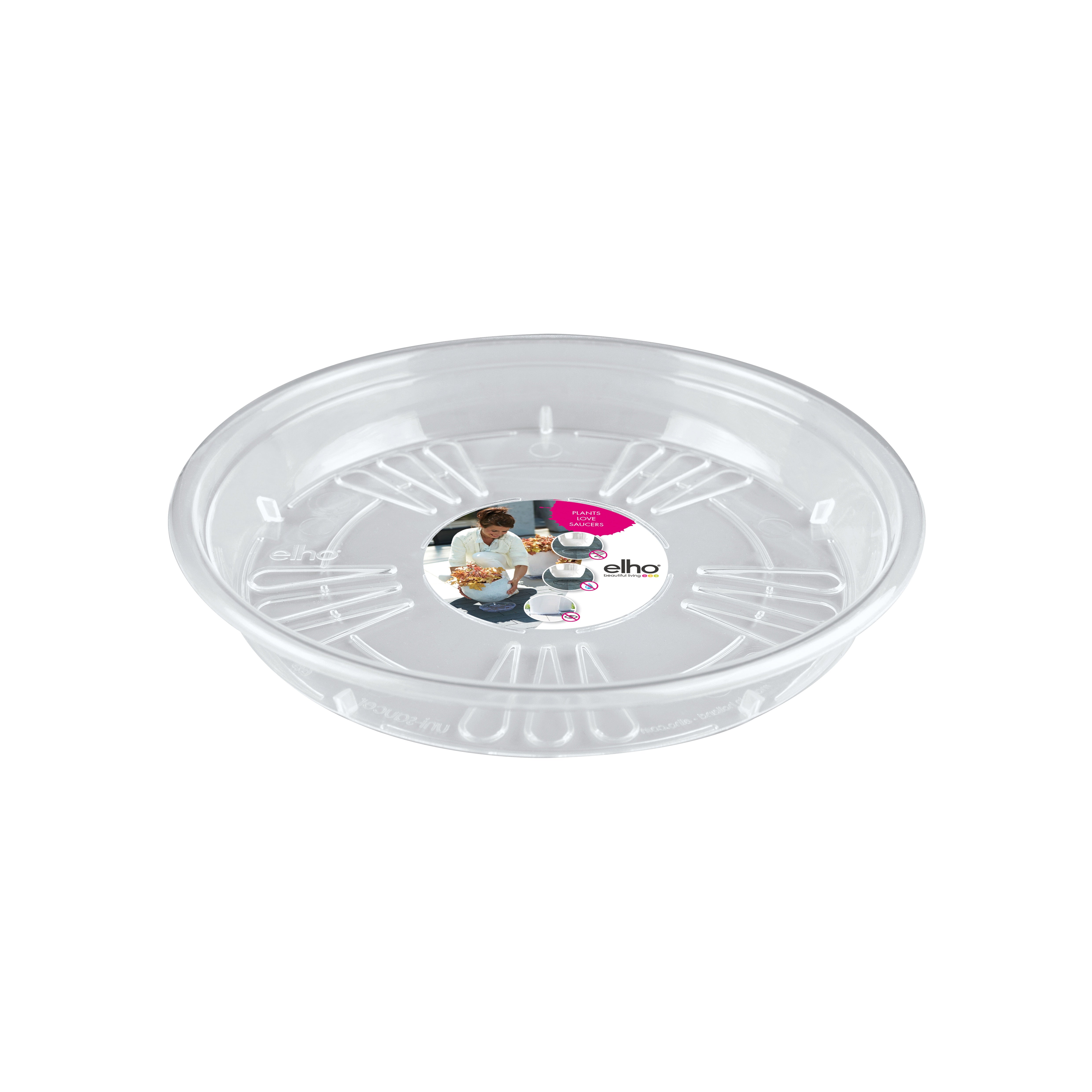 Elho Uni-Saucer soucoupe transparente Ø14cm plastique