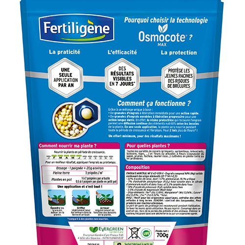 Fertiligène Osmocote engrais rosiers 0,7kg arbustes