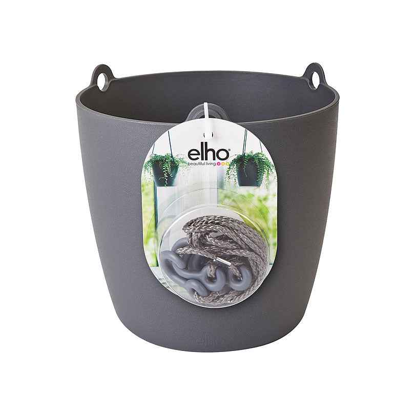 Elho Brussels pot mural anthracite suspendu Ø 18cm plastique