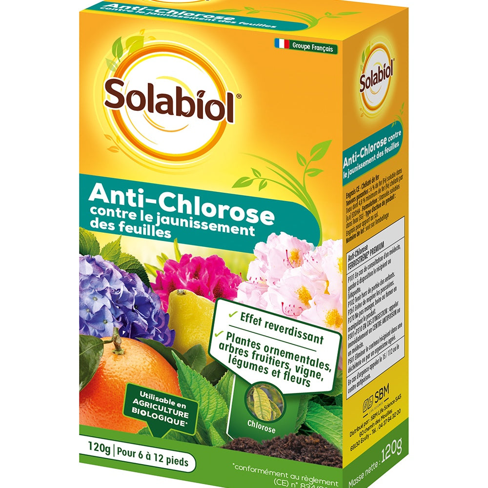 Bakker Ferrostrene Solabiol anti-chlorose 120g feuilles vertes