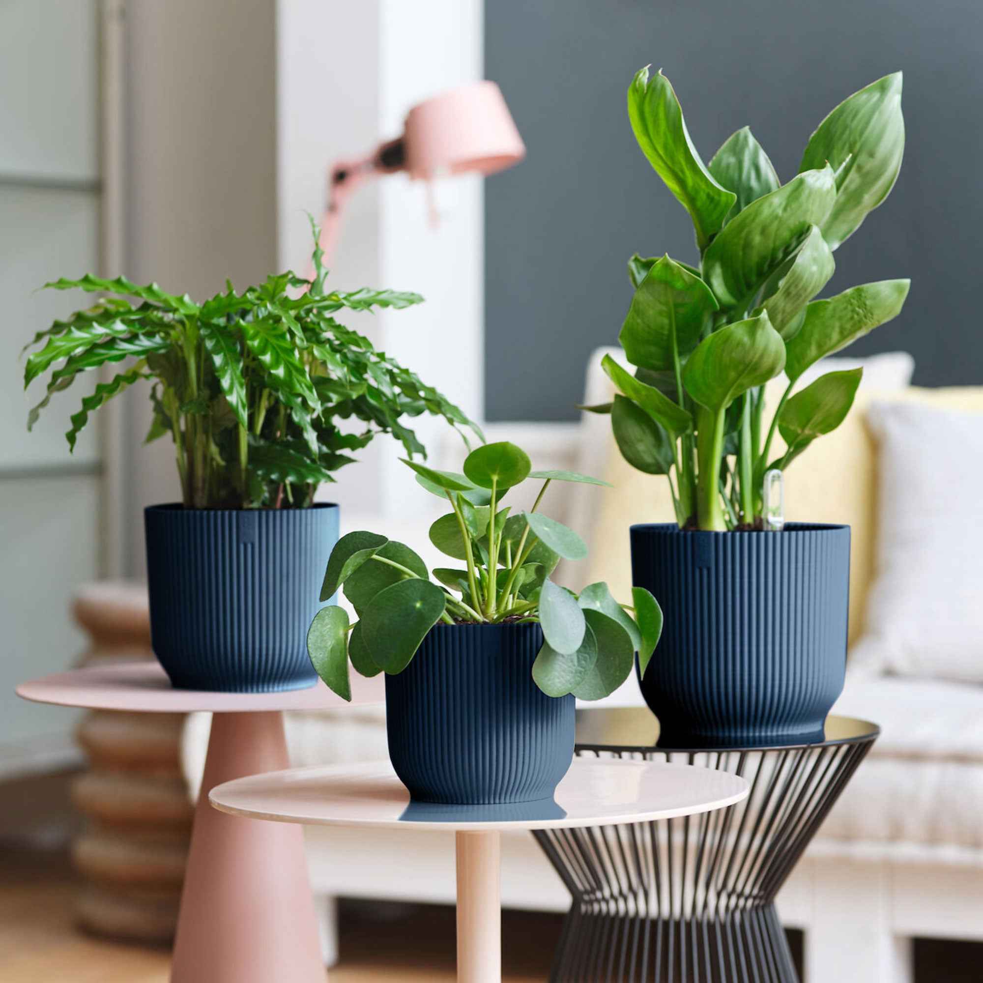 Elho Vibes Fold cache-pot bleu 16cm plastique mat