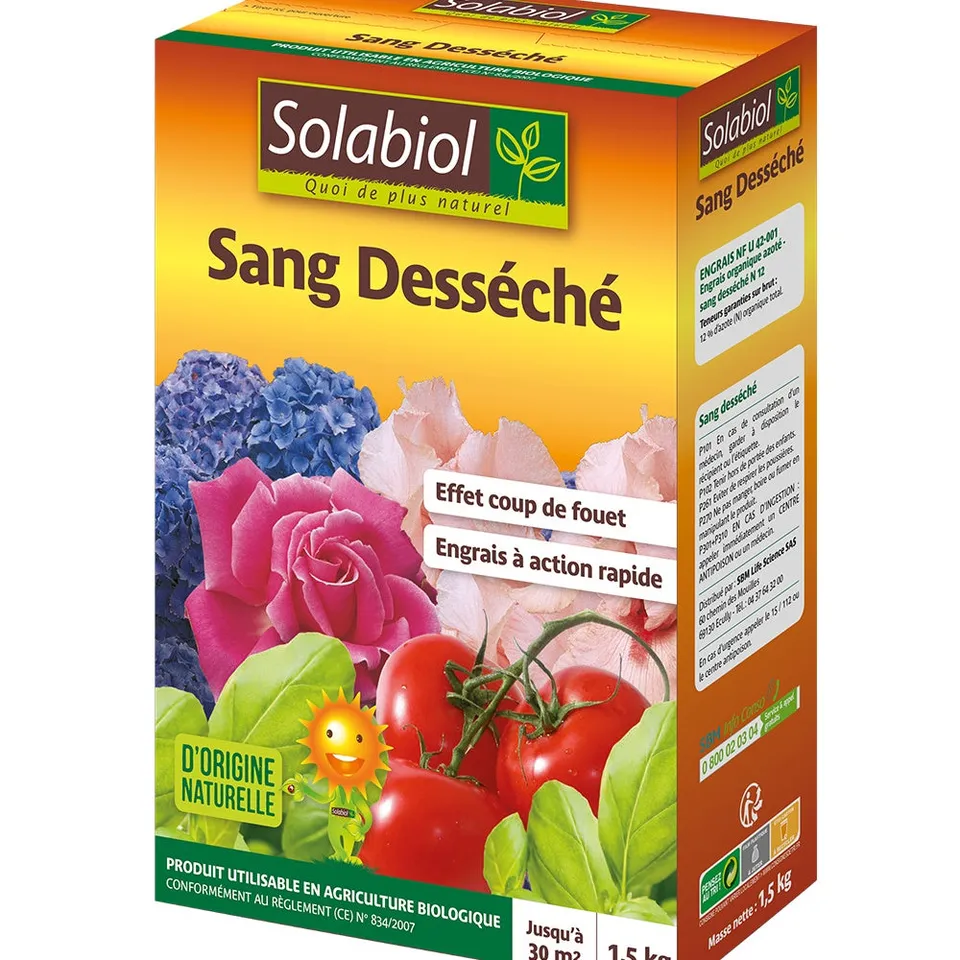 Bakker Sang desséché engrais naturel azote 1,5kg