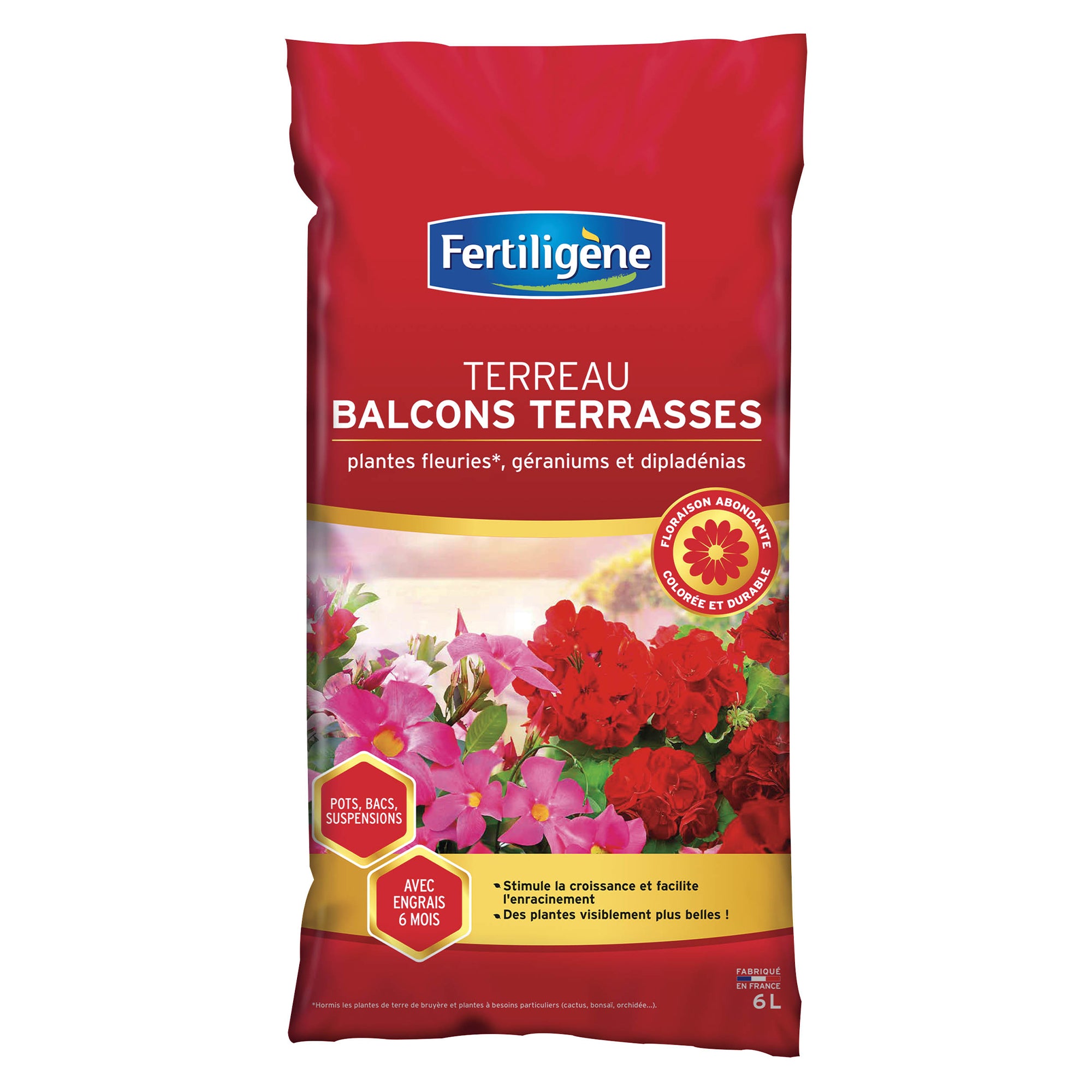 Fertiligène Terreau balcons et terrasses pot 6L fleurs et légumes