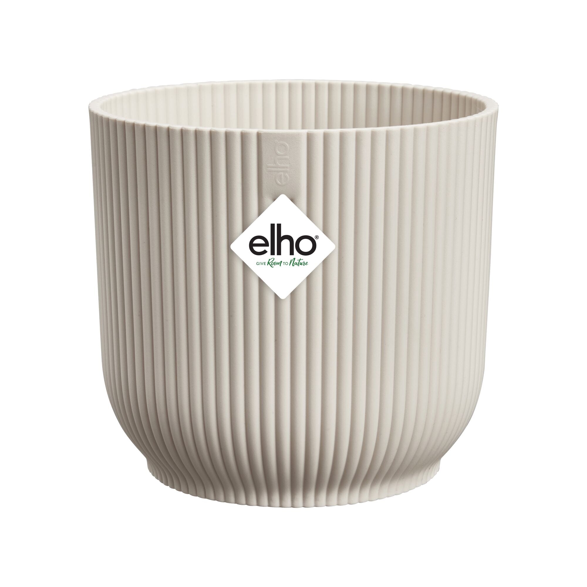Elho Cache-pot Vibes Fold rond blanc lin plastique Ø 14cm