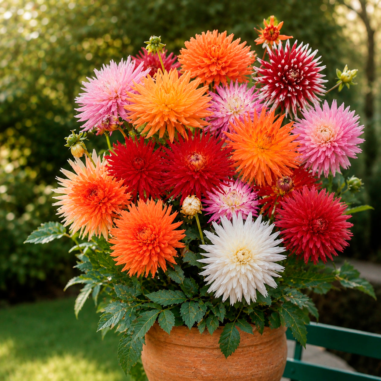 Bakker Dahlias cactus bulbes sachet x10 mélange coloré calibre II