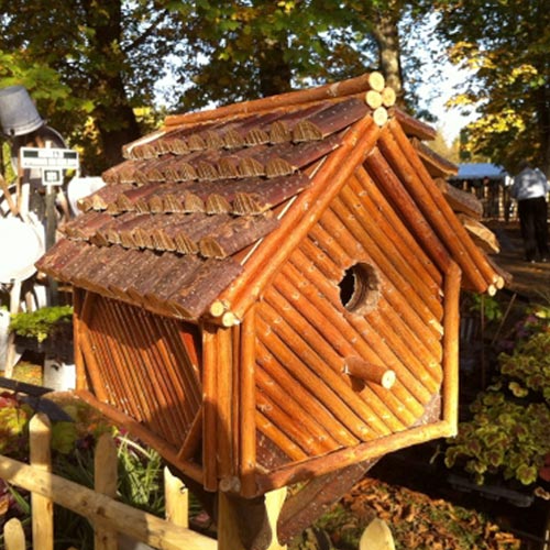 Ets Leneindre Décorations cabane oiseaux châtaignier mésanges