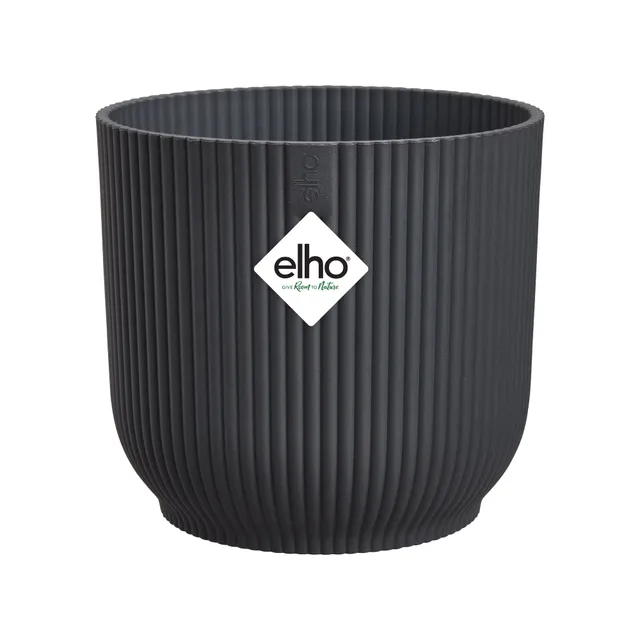Elho Vibes Fold cache-pot rond anthracite 18cm mat