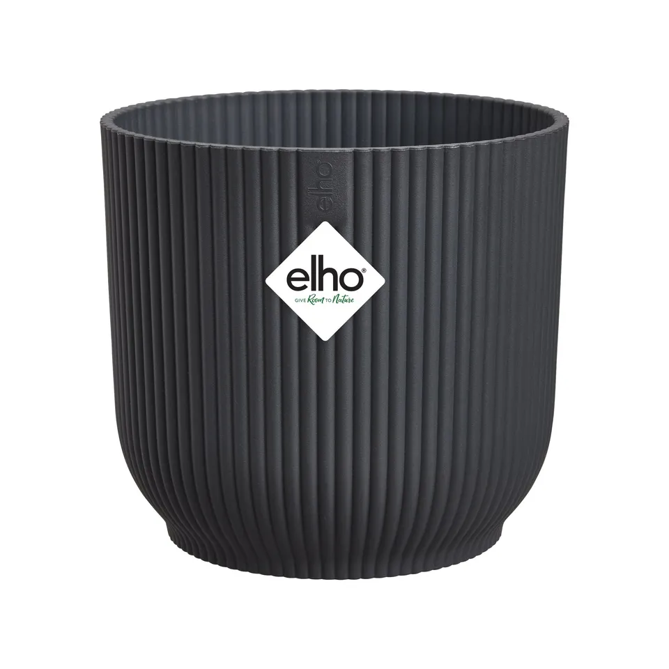 Elho Vibes Fold cache-pot rond anthracite 18cm mat