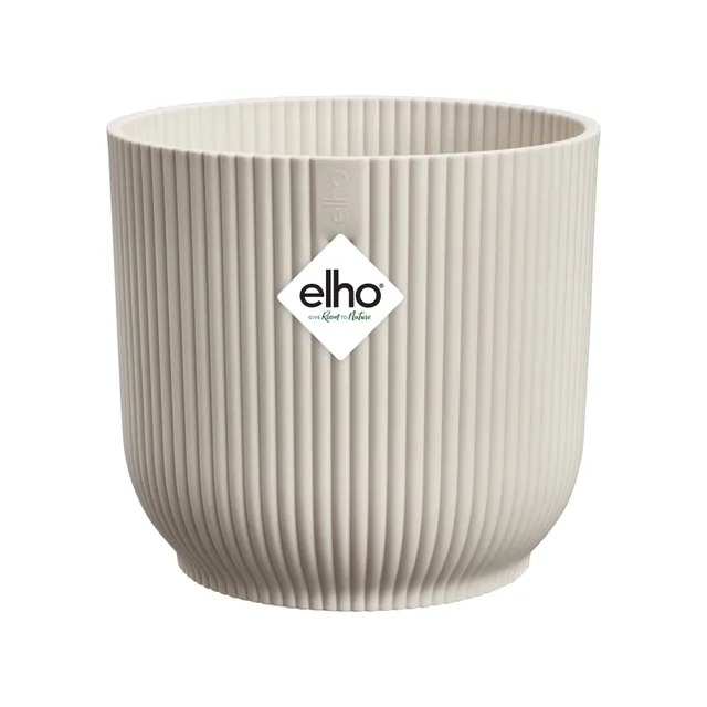 Elho Cache-pot Vibes Fold rond blanc lin plastique Ø 14cm