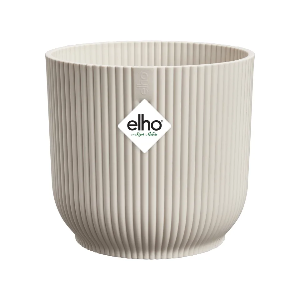 Elho Cache-pot Vibes Fold rond blanc lin plastique Ø 14cm