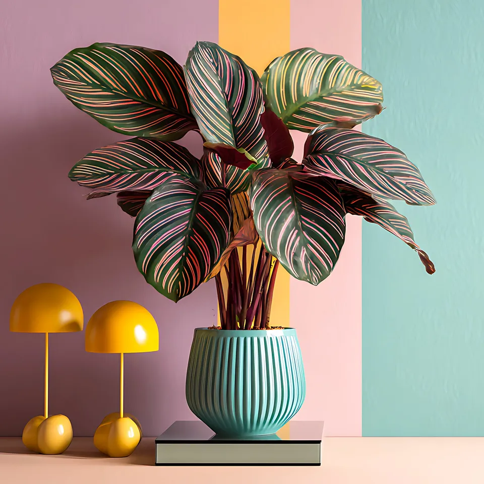 Bakker Calathea Ornata XL plante verte pot Ø19cm 70-80cm rayé