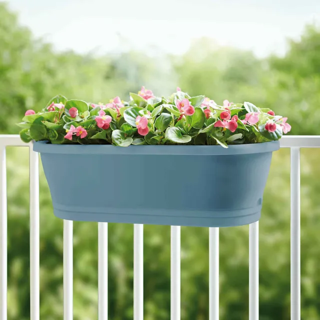 Elho Corsica jardinière balcon bleu 59cm plastique rectangle