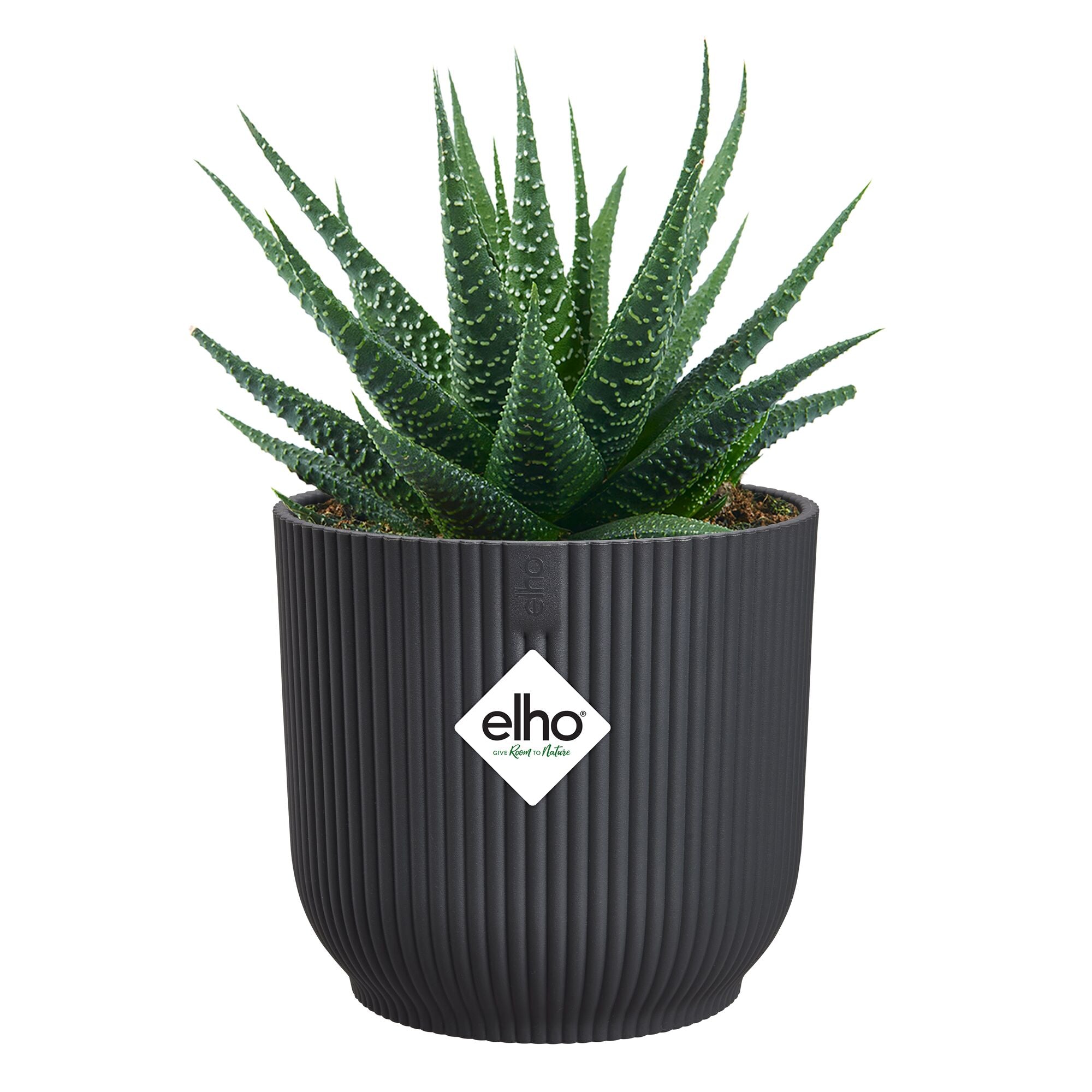 Elho Vibes Fold cache-pot rond anthracite 18cm mat