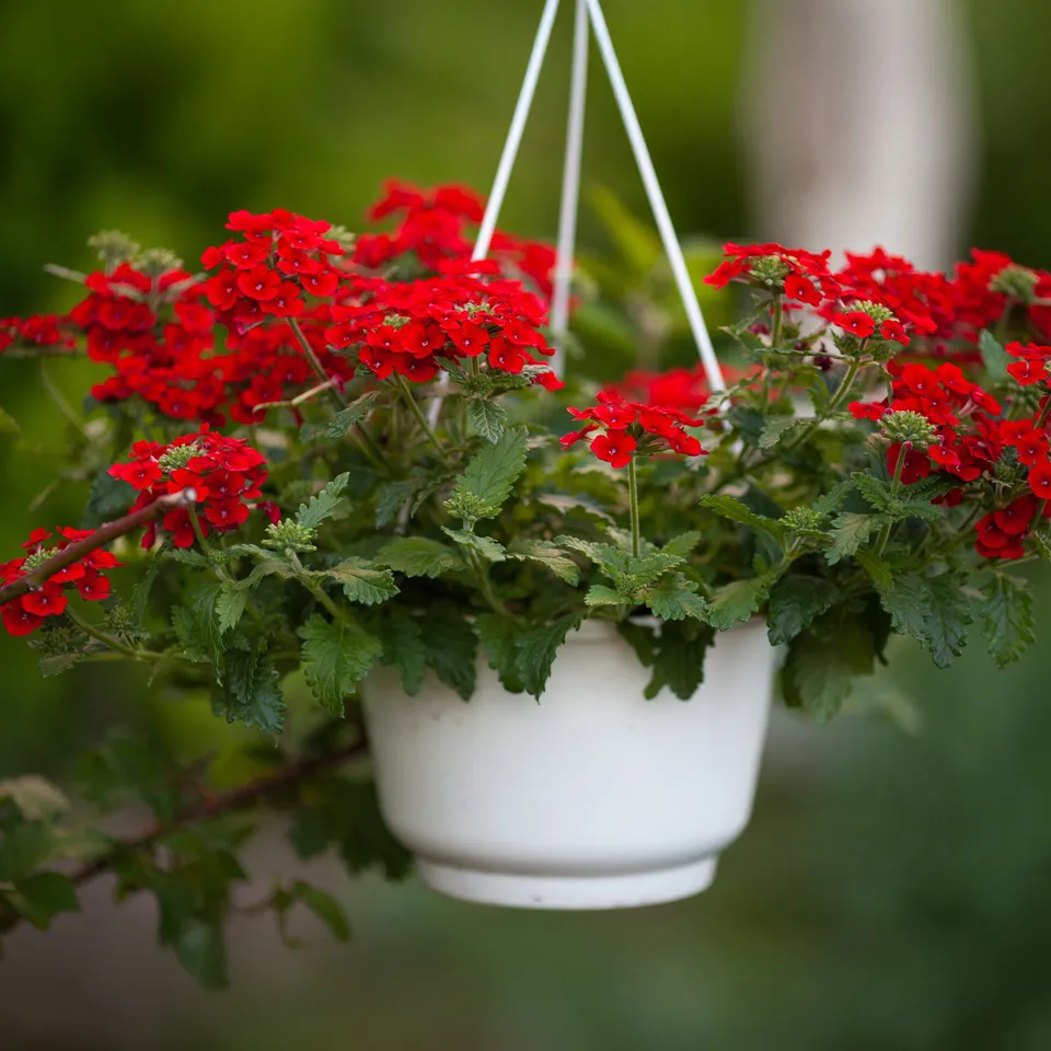 Bakker Verveine retombante rouge Verbena fleur balcon pot 10,5cm