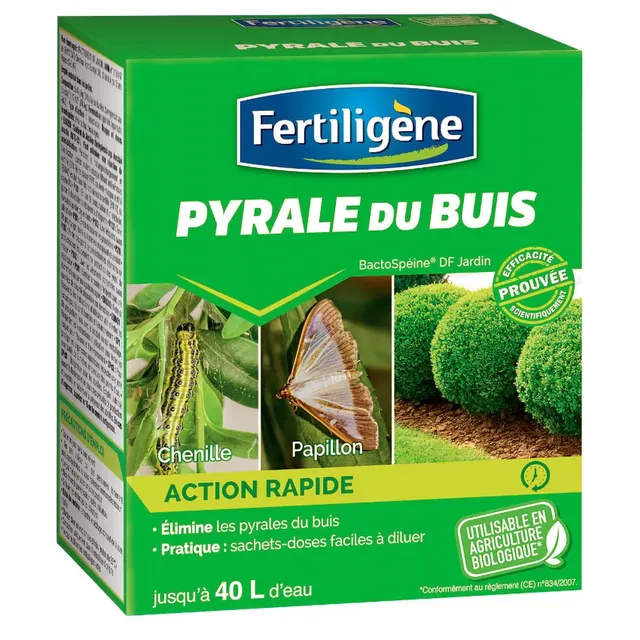 Fertiligène Insecticide pyrale du buis lot 8x20g chenilles