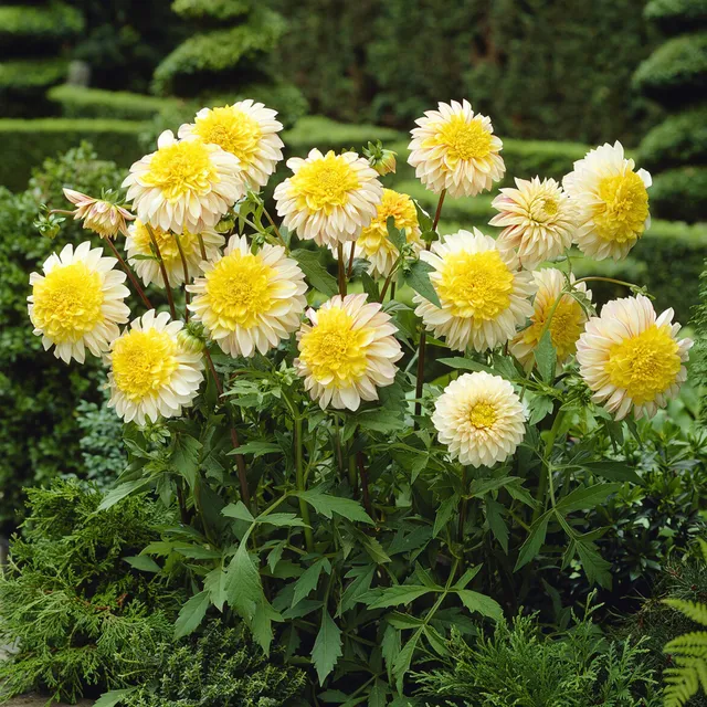 Bakker Bulbes Dahlia Polka dahlia sachet 1 bulbe jaune crème