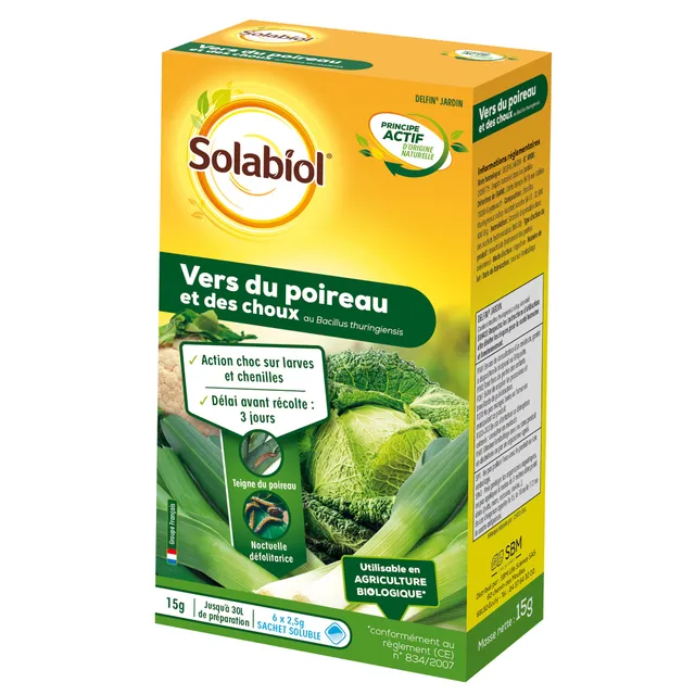Solabiol Vers poireau choux insecticide 15g chenilles