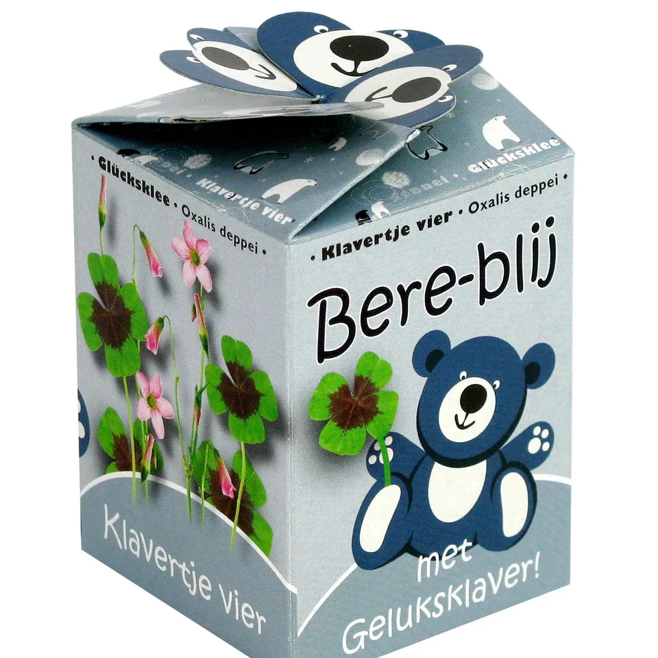 Bakker Happy Bear Trèfle à 4 feuilles kit bleu fleurs roses