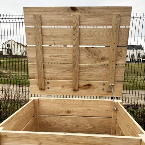 Ets Leneindre Décorations Composteur planches bac 75x65x105 châtaignier