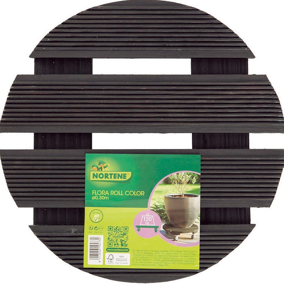 Bakker Support à roulette en bois 30cm porte-pot