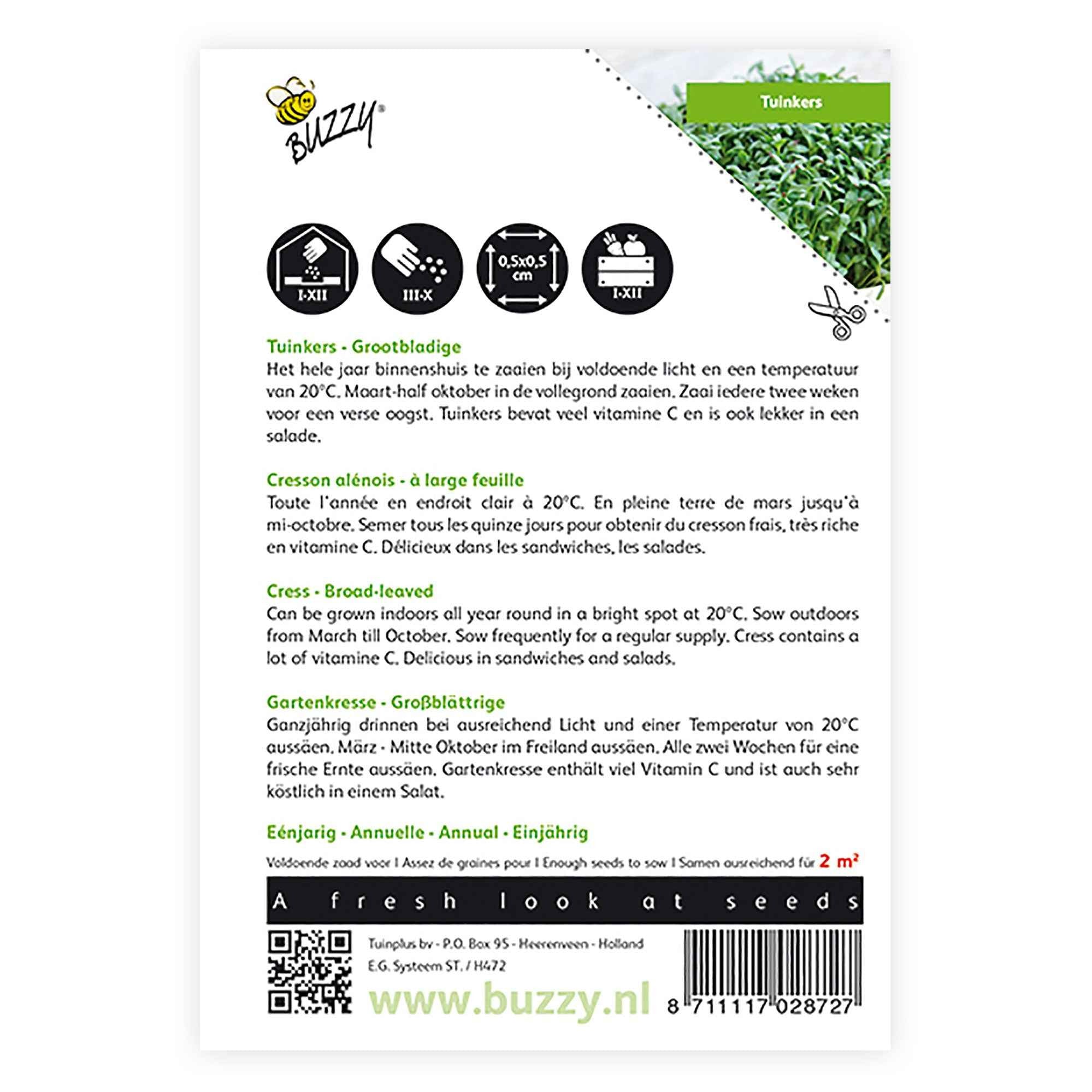 Bakker Cresson alénois sachet 10g ±4000 graines potagères