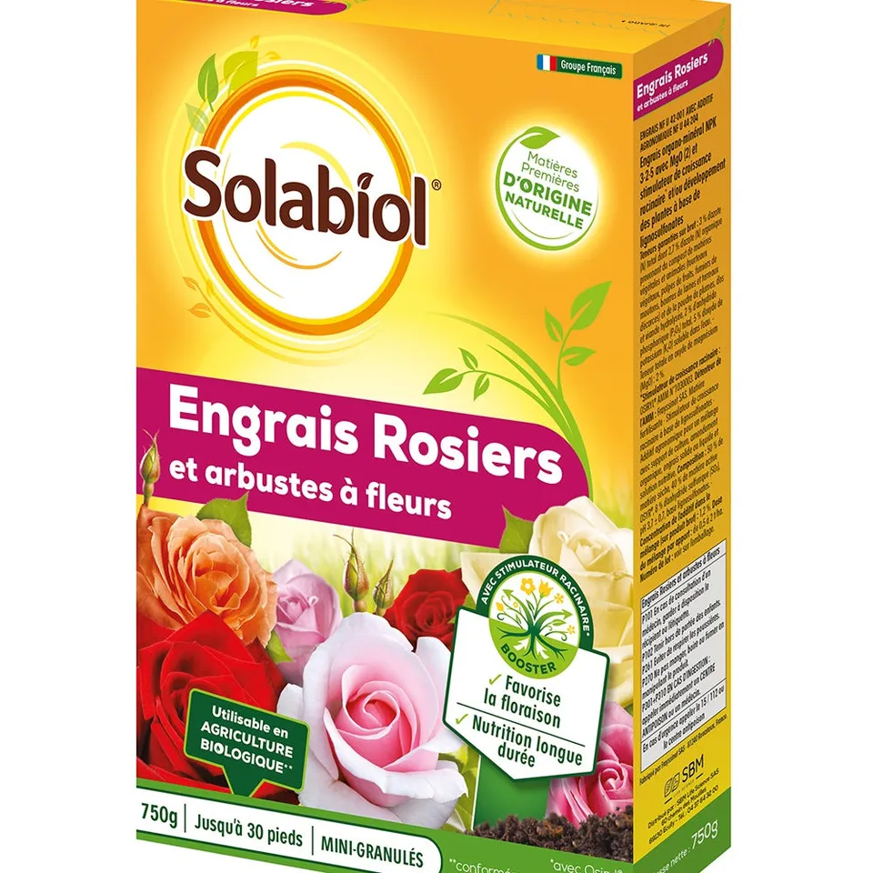 Solabiol Engrais rosiers et arbustes fleurs 750g
