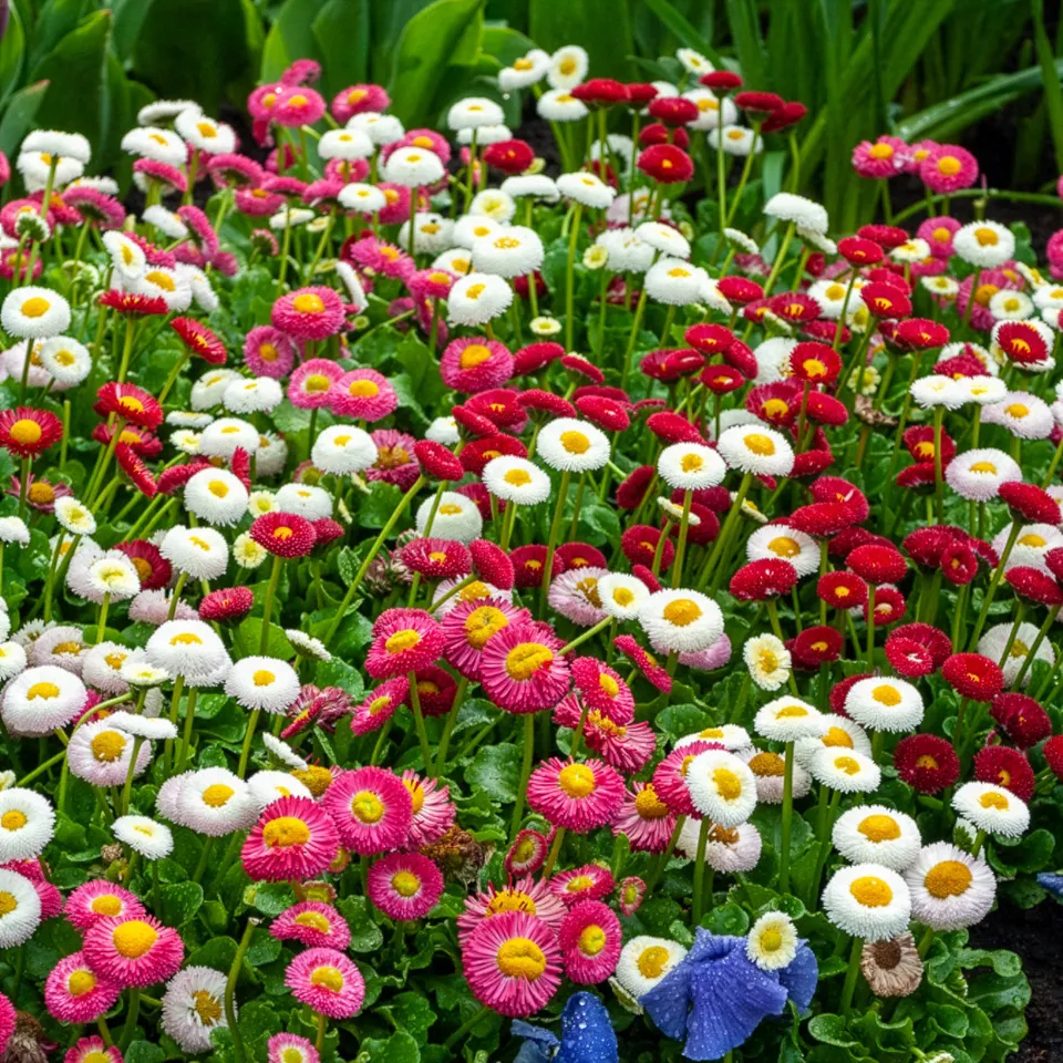 Bakker Pâquerettes en mélange plante vivace 2 pots Ø 9cm multicolore