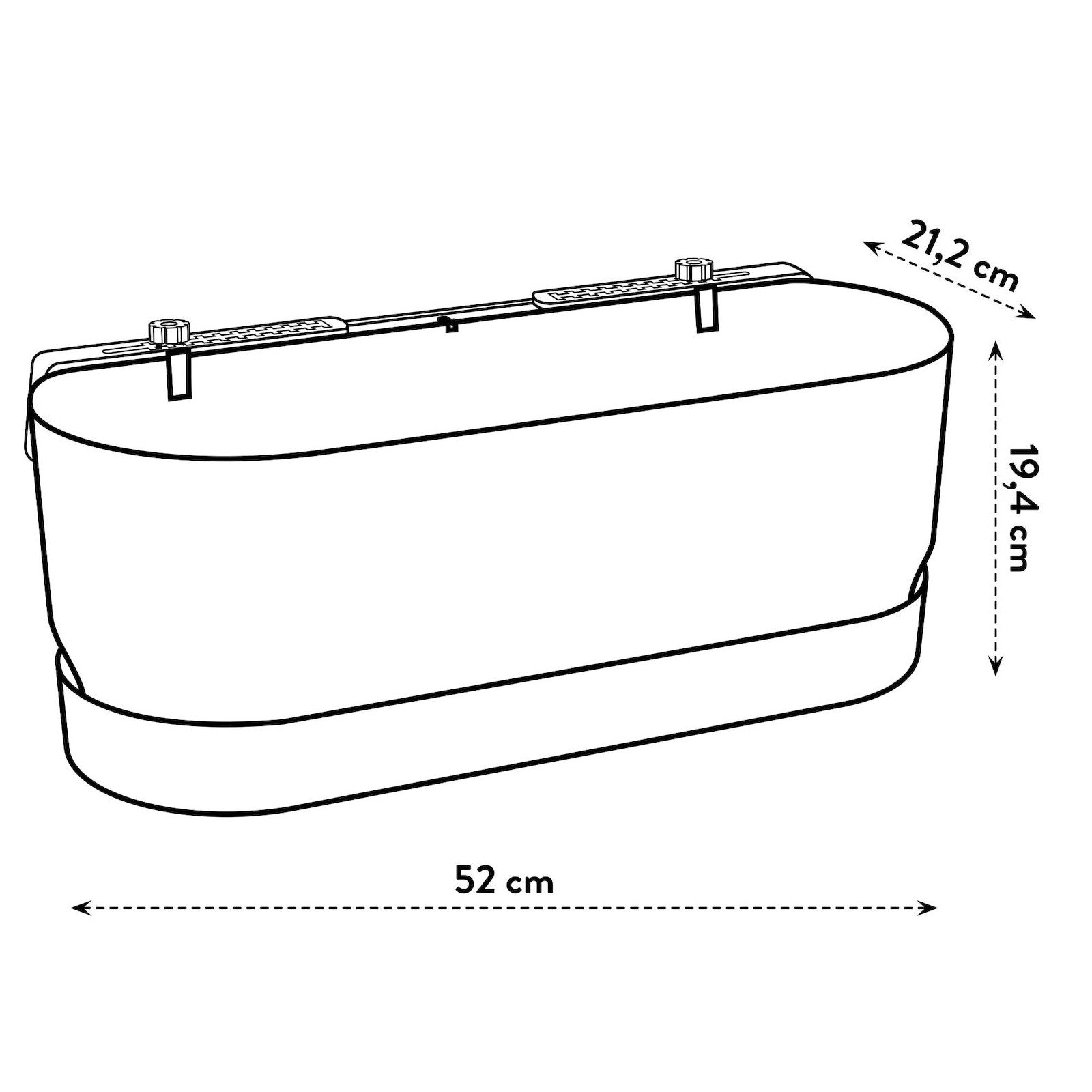 Elho Greenville Living balconnière noir 52 cm